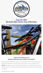 Sporting goods social media - bike sales