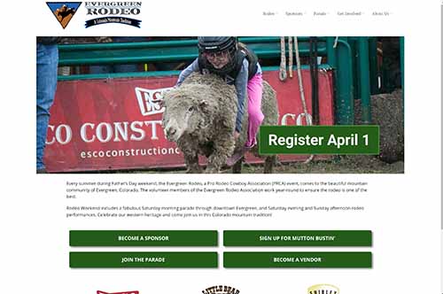 Evergreen Rodeo website