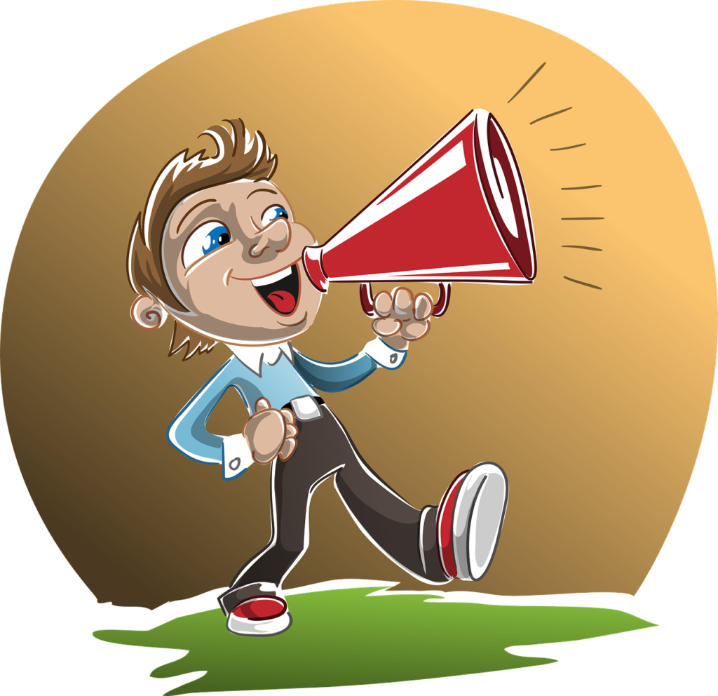 man with a megaphone image