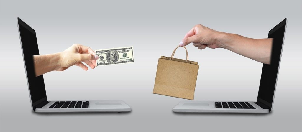 ecommerce money and goods exchange