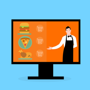 Oneline restaurant ordering graphic