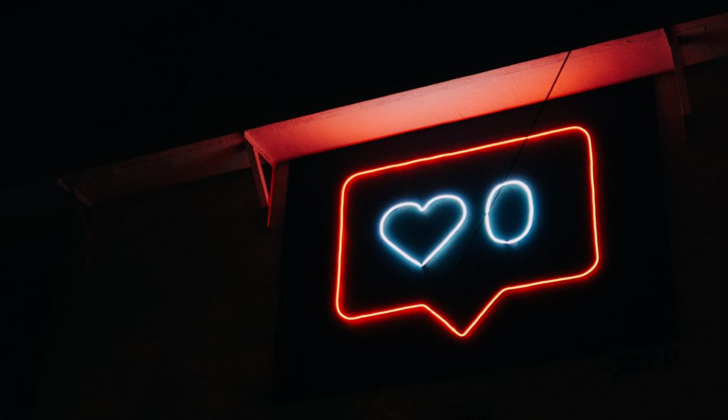 Social Media Neon Sign red and blue