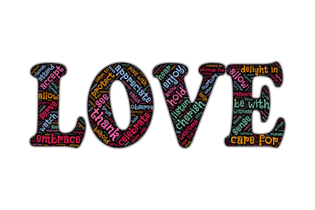 LOVE word cloud