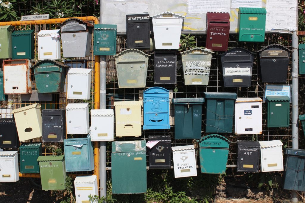collection of mailboxes