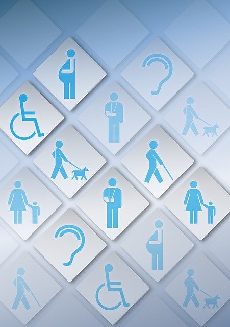 Graphic depiction of disability symbols