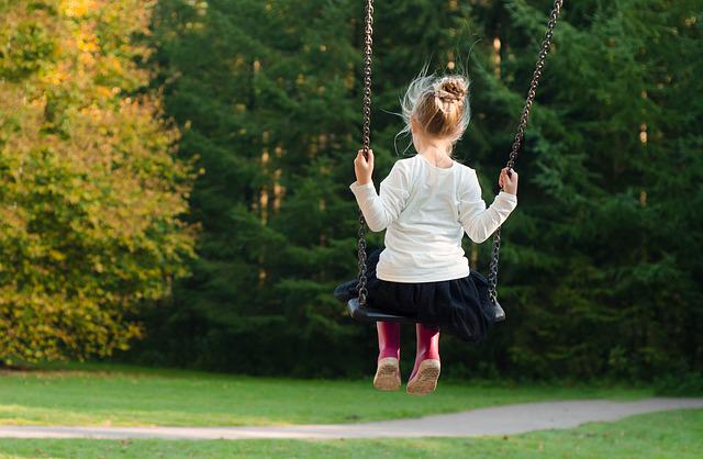 child on swing