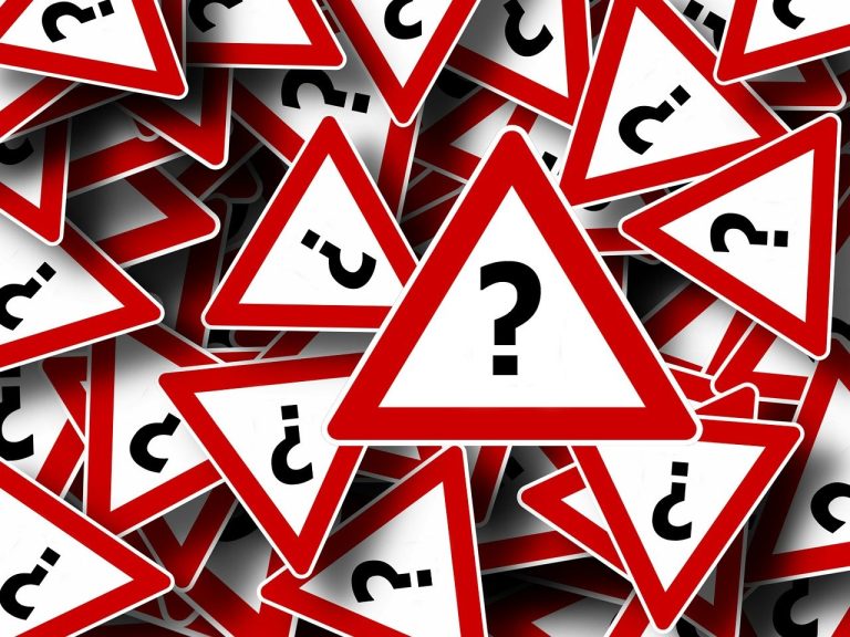 warning signs with ?