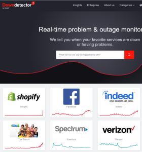screenshot from downdetector.com