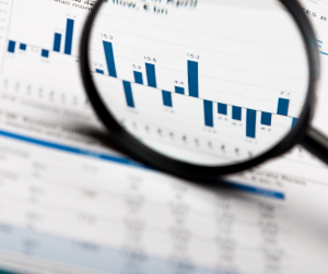 magnifying glass analyzing data