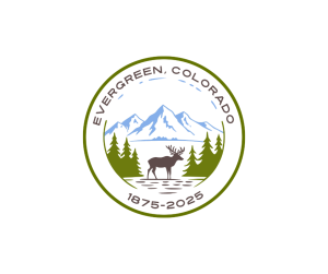 evergreen Colorado 150th anniversary logo designed by wild iris marketing