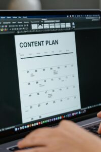 A content calendar for digital marketing.