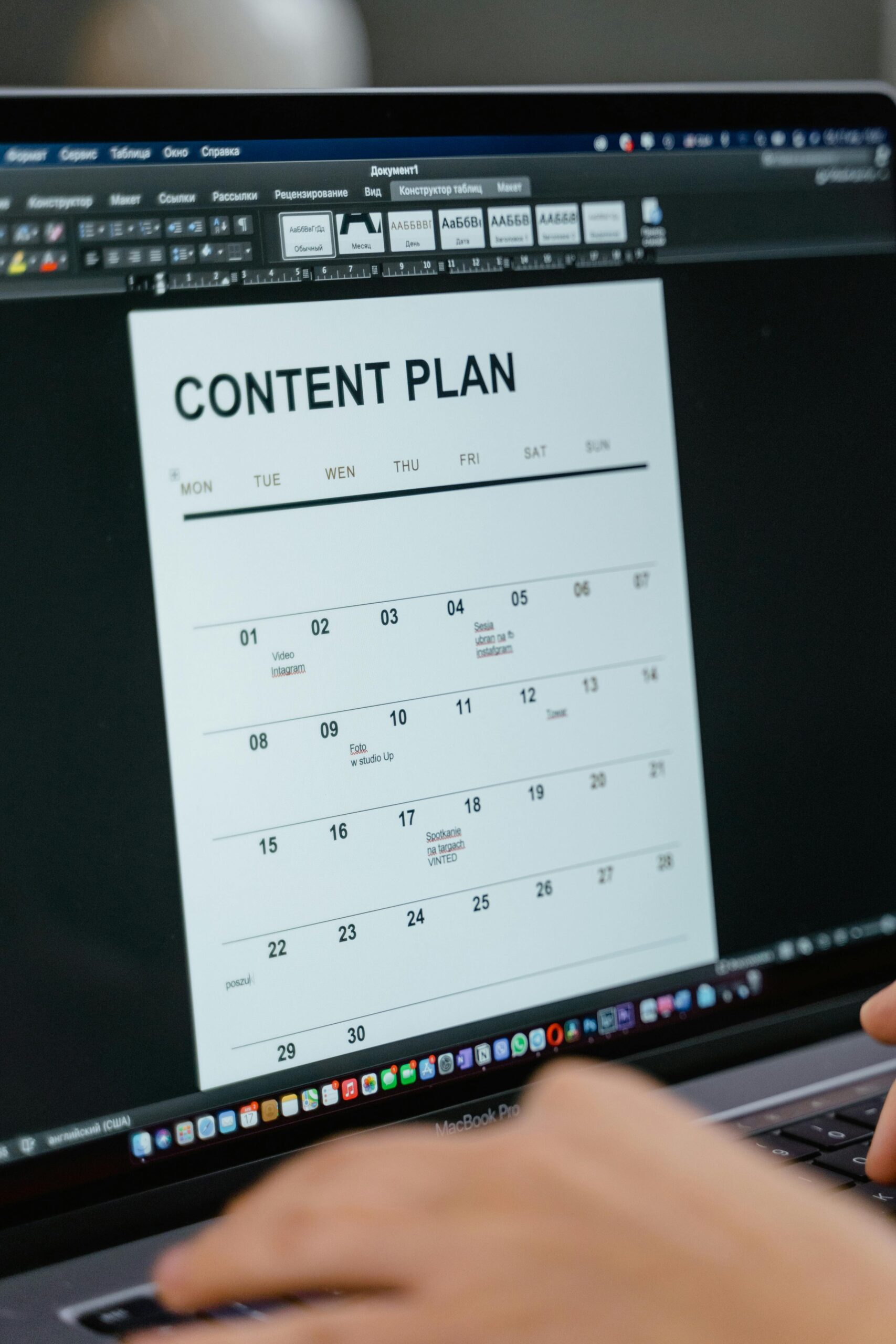 A content calendar for digital marketing.