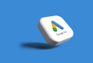 Google Ads icon in 3D illustrating paid ads.