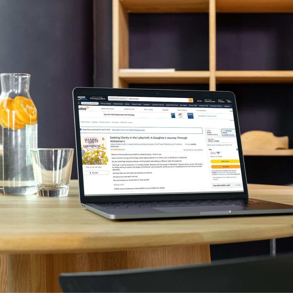 image of laptop with amazon.com opened to Jessica Stokes book
