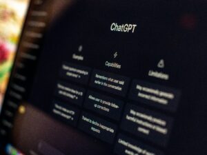 An image fo a computer screen with AI platform ChatGPT on it.