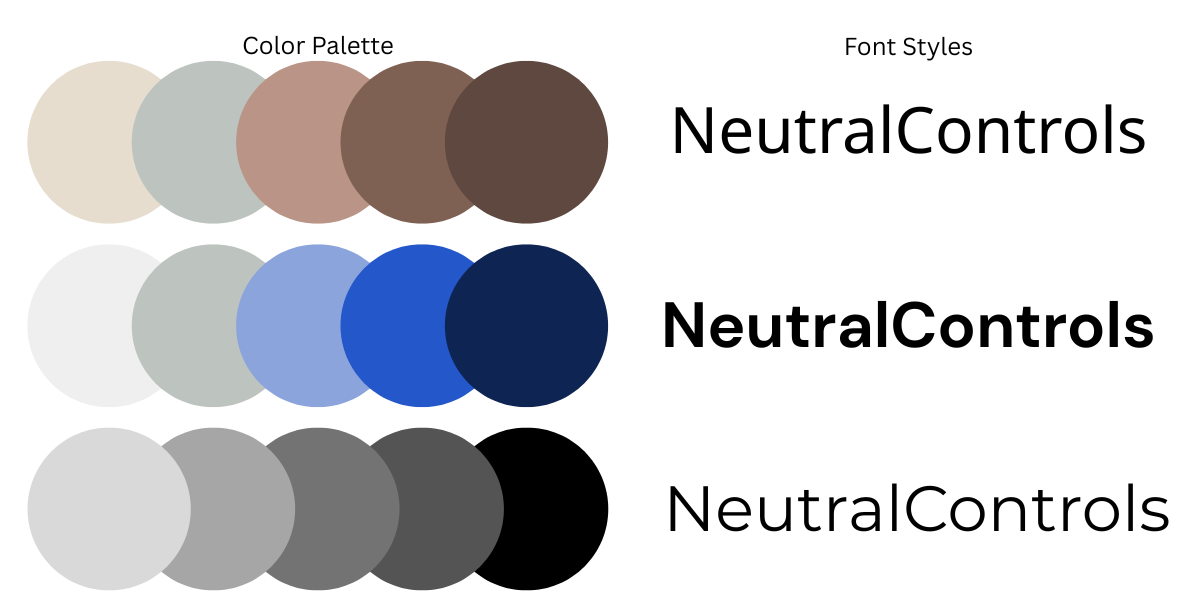 Color Swatch and Font Selection Card for Branding