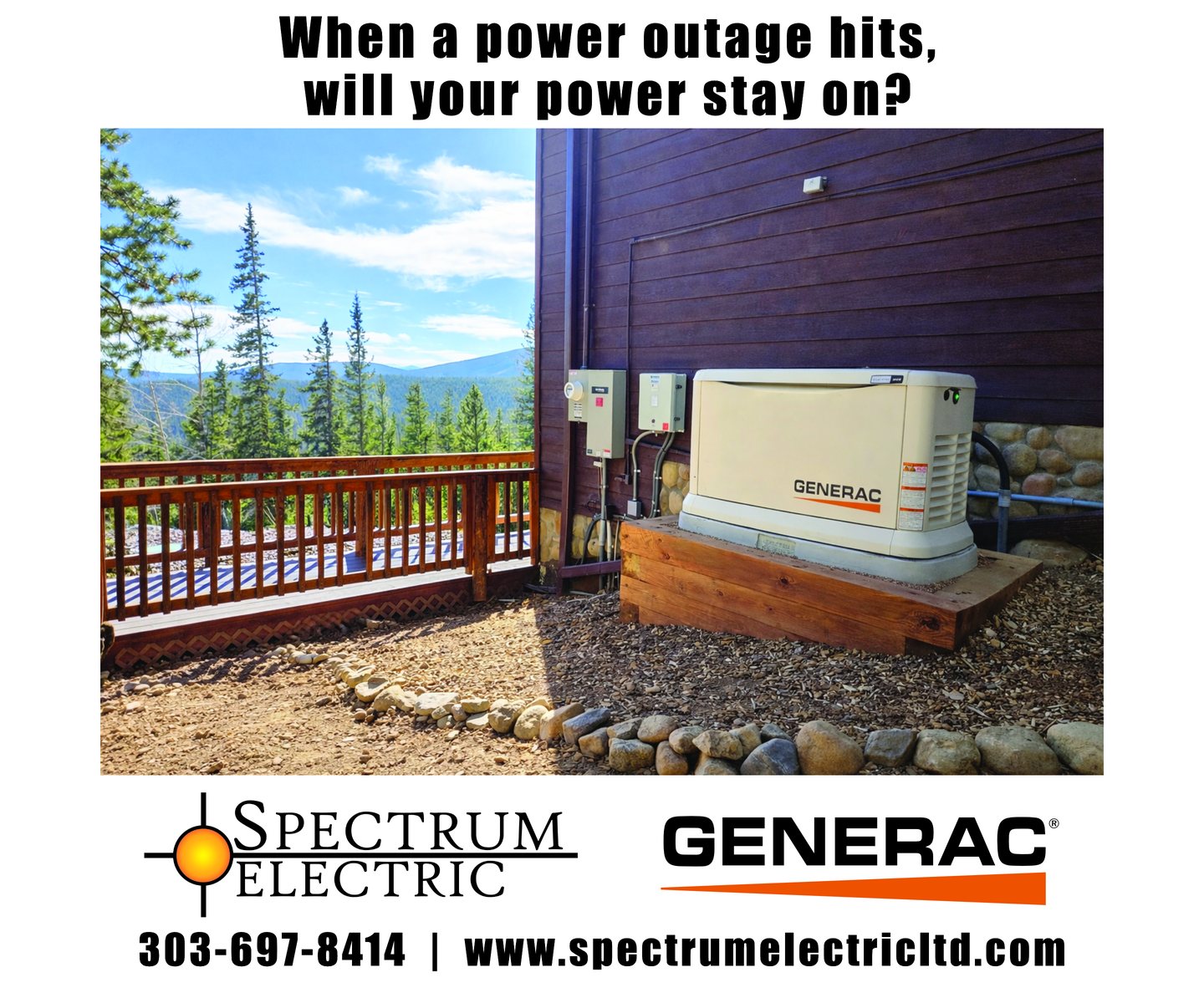 Power outage social media campaign graphic for Spectrum Electric