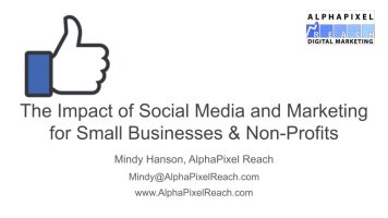 Social Media for Small Businesses and Non Profits Presentation Cover